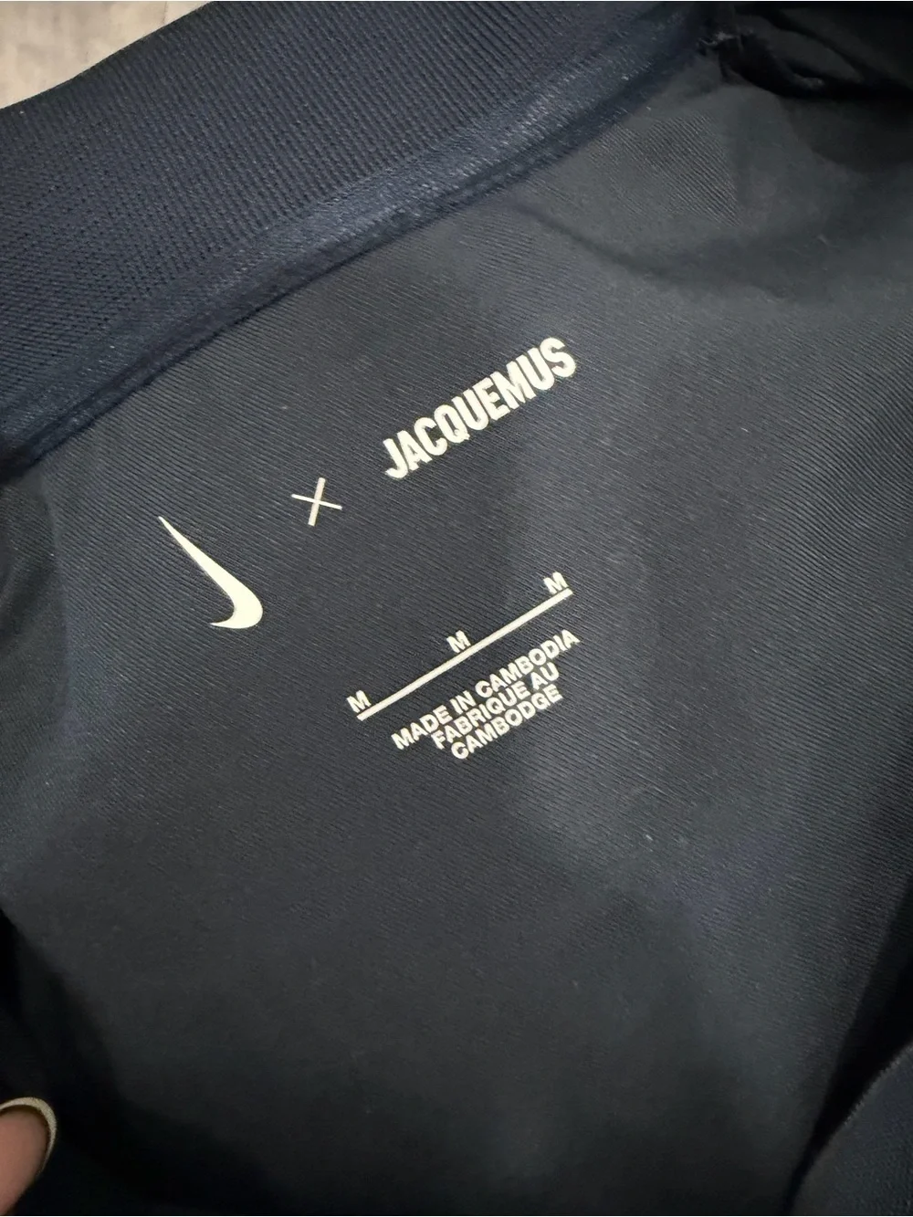 nike Jacquemus Navy Polo Crop Top